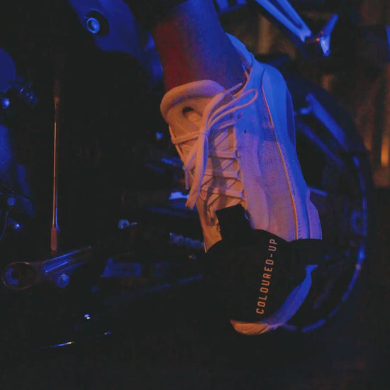 Premium motorbike shoe protectors that prevent gear shifter damage.